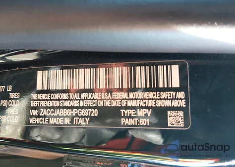 2017 Jeep Renegade Altitude Fwd from USA, damaged, VIN ZACCJABB6HPG69720